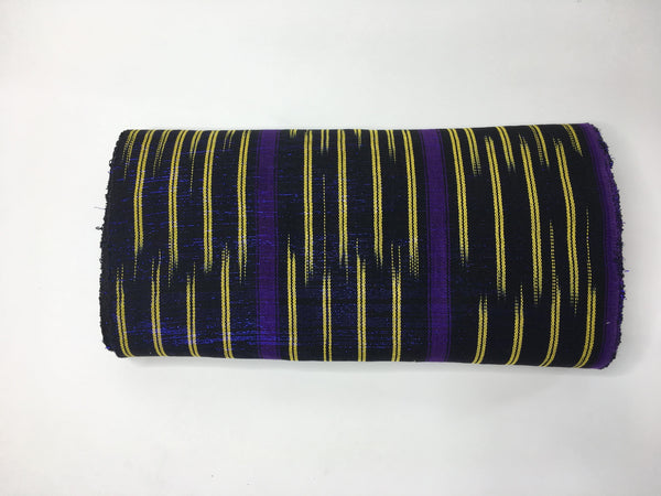 Pagne Foupoko tissé main, noir et jaune, tissé au Burkina Faso, Mon Faso Dan Fani