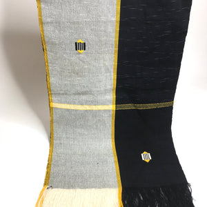 Pagne Foupoko tissé main, noir et blanc, tissé au Burkina Faso, Mon Faso Dan Fani