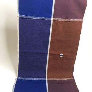 Pagne Foupoko tissé main, blanc et bleu, tissé au Burkina Faso, Mon Faso Dan Fani