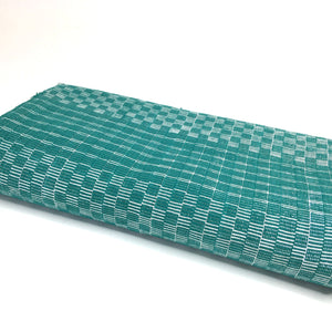 Pagne Foupoko tissé main, blanc et vert, tissé au Burkina Faso, Mon Faso Dan Fani