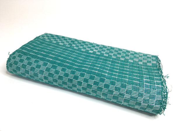 Pagne Foupoko tissé main, blanc et vert, tissé au Burkina Faso, Mon Faso Dan Fani