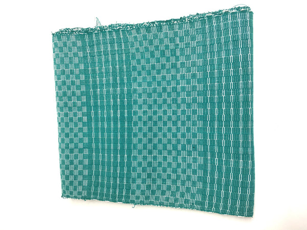 Pagne Foupoko tissé main, blanc et vert, tissé au Burkina Faso, Mon Faso Dan Fani