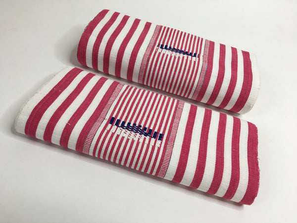 Pagne Foupoko tissé main, blanc et bleu, tissé au Burkina Faso, Mon Faso Dan Fani