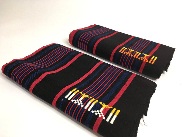 Pagne Foupoko tissé main, noir et blanc, tissé au Burkina Faso, Mon Faso Dan Fani