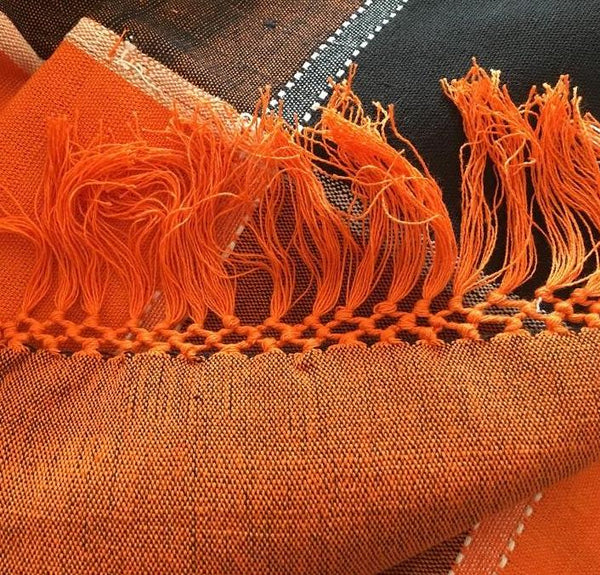 Pagne Foupoko tissé main, noir et blanc, tissé au Burkina Faso, Mon Faso Dan Fani