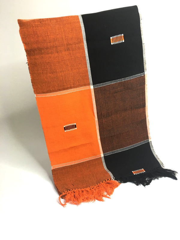 Pagne Foupoko tissé main, noir et blanc, tissé au Burkina Faso, Mon Faso Dan Fani