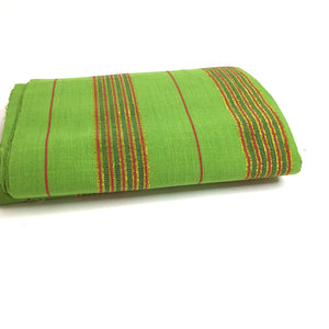 Pagne Foupoko tissé main, vert et doré, tissé au Burkina Faso, Mon Faso Dan Fani