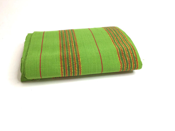 Pagne Foupoko tissé main, vert et doré, tissé au Burkina Faso, Mon Faso Dan Fani