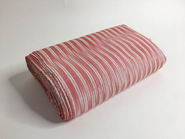 Pagne Foupoko tissé main, blanc et rose, tissé au Burkina Faso, Mon Faso Dan Fani