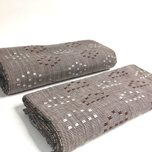 Pagne Noblesse tissé main, blanc et marron, tissé au Burkina Faso, Mon Faso Dan Fani