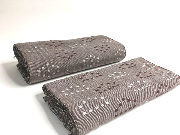 Pagne Noblesse tissé main, blanc et marron, tissé au Burkina Faso, Mon Faso Dan Fani