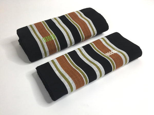 Pagne Foupoko tissé main, noir et blanc, tissé au Burkina Faso, Mon Faso Dan Fani