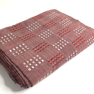 Pagne Noblesse tissé main, blanc et rouge, tissé au Burkina Faso, Mon Faso Dan Fani