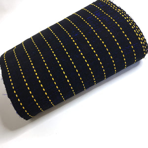 Pagne Foupoko tissé main, bleu et jaune, tissé au Burkina Faso, Mon Faso Dan Fani