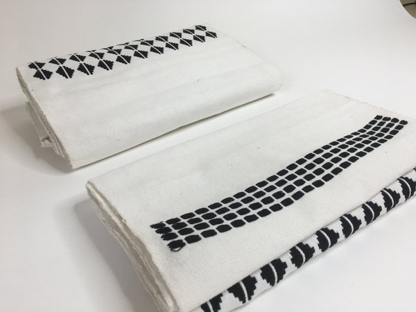 Pagne Noblesse tissé main, noir et blanc, tissé au Burkina Faso, Mon Faso Dan Fani