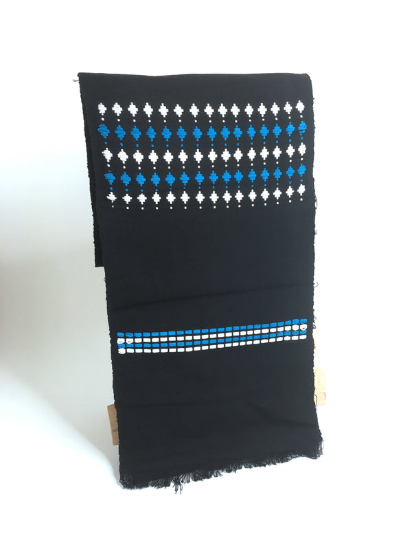 Pagne Noblesse tissé main, noir et blanc, tissé au Burkina Faso, Mon Faso Dan Fani