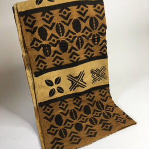 Pagne Bogolan tissé main, noir et marron, artisanal d’Afrique de l’Ouest, Mon Faso Dan Fani