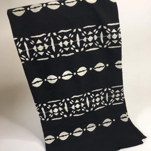 Pagne Bogolan tissé main, noir et blanc, artisanal d’Afrique de l’Ouest, Mon Faso Dan Fani