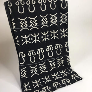 Pagne Bogolan tissé main, noir et blanc, artisanal d’Afrique de l’Ouest, Mon Faso Dan Fani