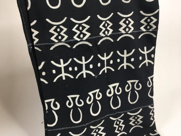 Pagne Bogolan tissé main, noir et blanc, artisanal d’Afrique de l’Ouest, Mon Faso Dan Fani