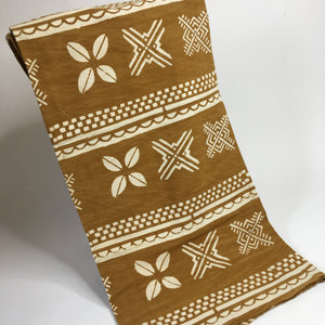 Pagne Bogolan tissé main, blanc et marron, artisanal d’Afrique de l’Ouest, Mon Faso Dan Fani