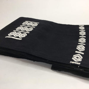 Pagne Royal tissé main, noir et blanc, tissé au Burkina Faso, Mon Faso Dan Fani