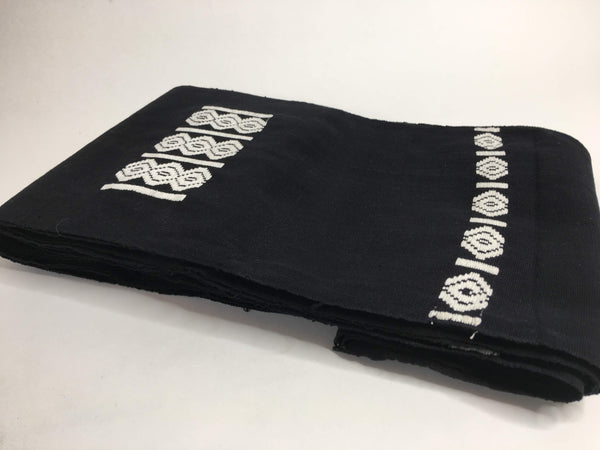 Pagne Royal tissé main, noir et blanc, tissé au Burkina Faso, Mon Faso Dan Fani