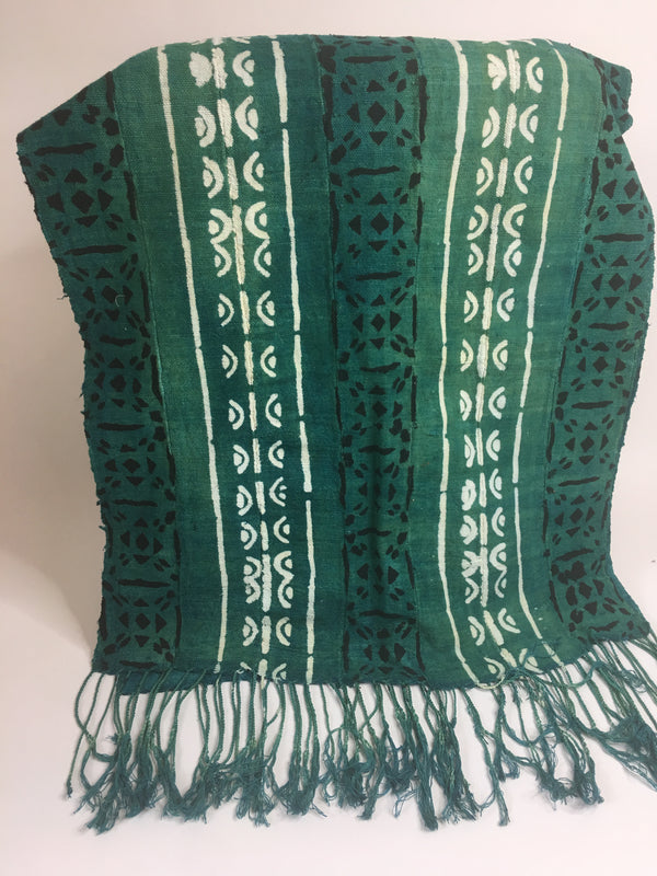 Pagne Bogolan tissé main, noir et blanc, artisanal d’Afrique de l’Ouest, Mon Faso Dan Fani