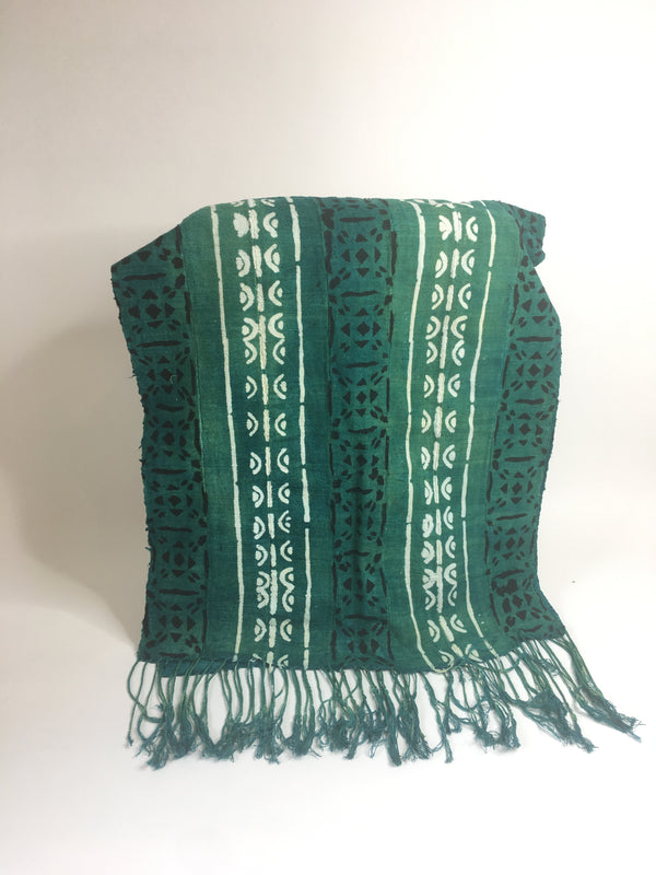 Pagne Bogolan tissé main, noir et blanc, artisanal d’Afrique de l’Ouest, Mon Faso Dan Fani