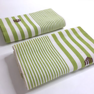 Pagne Foupoko tissé main, blanc et vert, tissé au Burkina Faso, Mon Faso Dan Fani