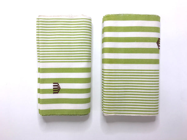 Pagne Foupoko tissé main, blanc et vert, tissé au Burkina Faso, Mon Faso Dan Fani