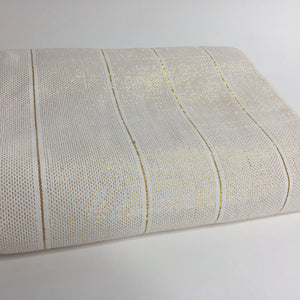 Pagne Foupoko tissé main, blanc et doré, tissé au Burkina Faso, Mon Faso Dan Fani