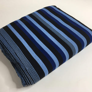 Pagne Foupoko tissé main, noir et bleu, tissé au Burkina Faso, Mon Faso Dan Fani