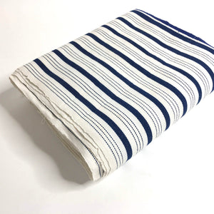 Pagne Foupoko tissé main, blanc et bleu, tissé au Burkina Faso, Mon Faso Dan Fani