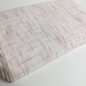 Pagne Foupoko tissé main, blanc et rose, tissé au Burkina Faso, Mon Faso Dan Fani