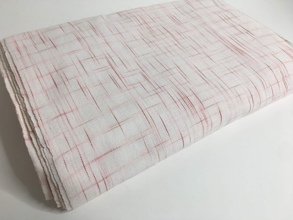 Pagne Foupoko tissé main, blanc et rose, tissé au Burkina Faso, Mon Faso Dan Fani