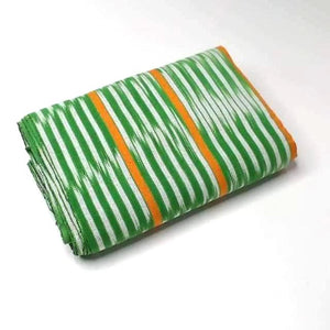 Pagne Foupoko tissé main, blanc et vert, tissé au Burkina Faso, Mon Faso Dan Fani