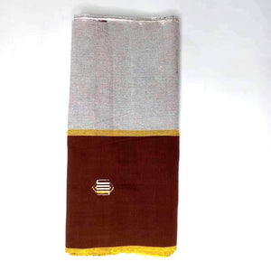 Pagne Foupoko tissé main, blanc et rouge, tissé au Burkina Faso, Mon Faso Dan Fani