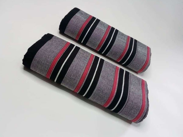 Pagne Foupoko tissé main, noir et blanc, tissé au Burkina Faso, Mon Faso Dan Fani