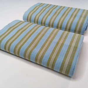 Pagne Foupoko tissé main, bleu et vert, tissé au Burkina Faso, Mon Faso Dan Fani