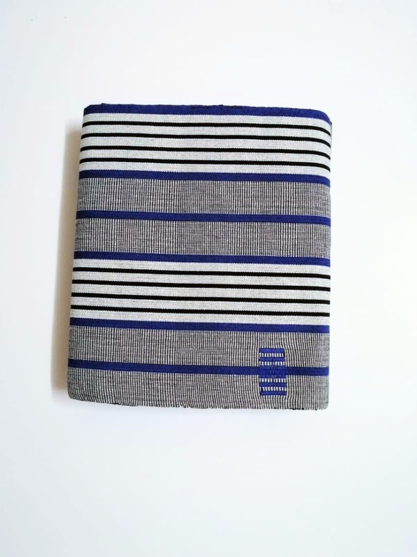 Pagne Foupoko tissé main, noir et blanc, tissé au Burkina Faso, Mon Faso Dan Fani