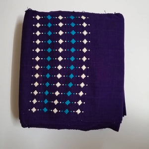 Pagne Noblesse tissé main, blanc et bleu, tissé au Burkina Faso, Mon Faso Dan Fani