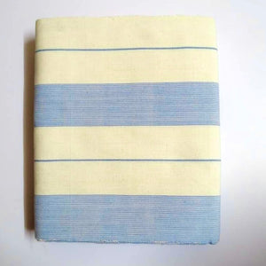 Pagne Foupoko tissé main, bleu et jaune, tissé au Burkina Faso, Mon Faso Dan Fani