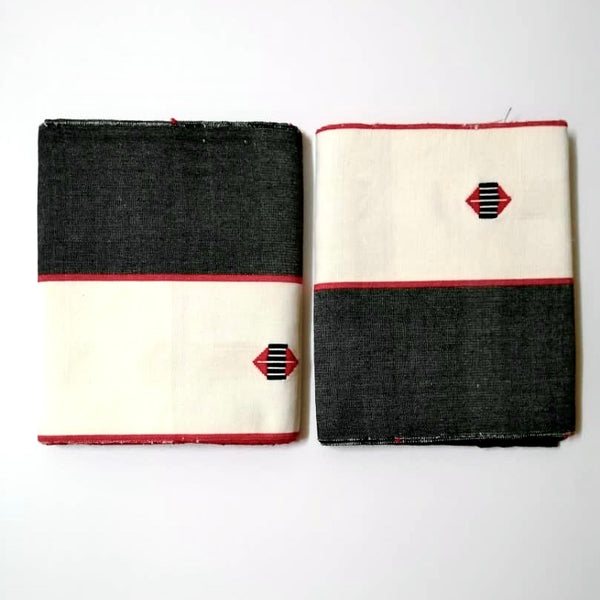 Pagne Foupoko tissé main, noir et blanc, tissé au Burkina Faso, Mon Faso Dan Fani