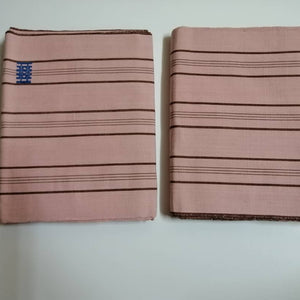 Pagne Foupoko tissé main, bleu et marron, tissé au Burkina Faso, Mon Faso Dan Fani