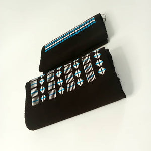 Pagne Noblesse tissé main, blanc et bleu, tissé au Burkina Faso, Mon Faso Dan Fani