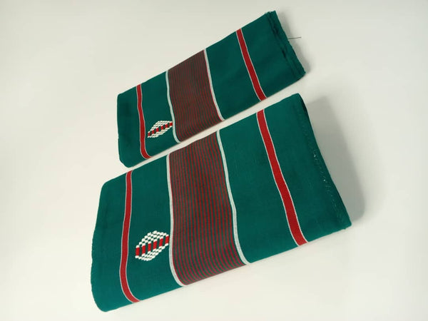 Pagne Foupoko tissé main, blanc et rouge, tissé au Burkina Faso, Mon Faso Dan Fani