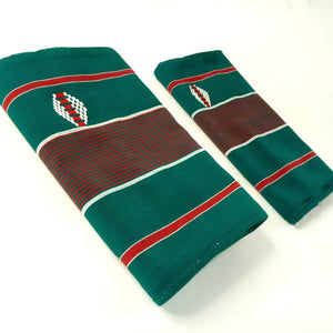 Pagne Foupoko tissé main, blanc et rouge, tissé au Burkina Faso, Mon Faso Dan Fani