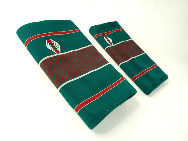 Pagne Foupoko tissé main, blanc et rouge, tissé au Burkina Faso, Mon Faso Dan Fani