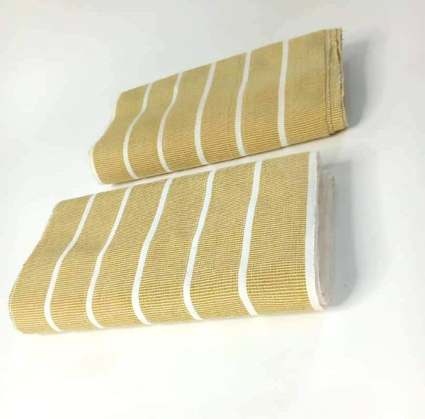 Pagne Foupoko tissé main, blanc et beige, tissé au Burkina Faso, Mon Faso Dan Fani